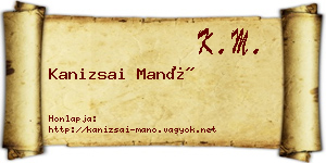 Kanizsai Manó névjegykártya
